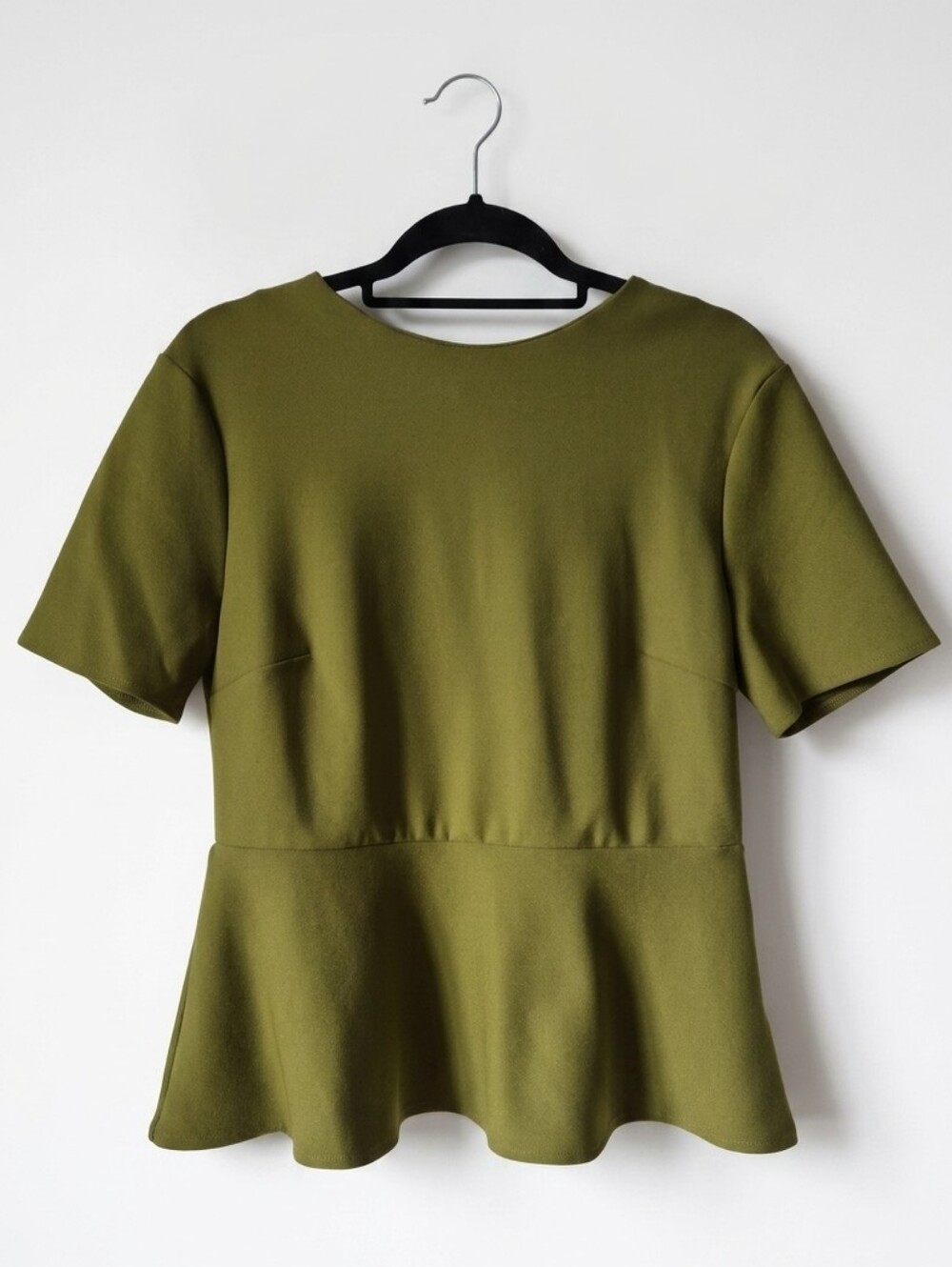 H&M Olive Green Peplum Top - Women's Size Large